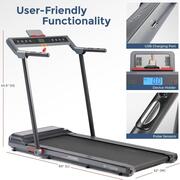 Image of Sunny Health & Fitness Strider Foldable Treadmill, 20-Inch Wide Running Belt in full HD