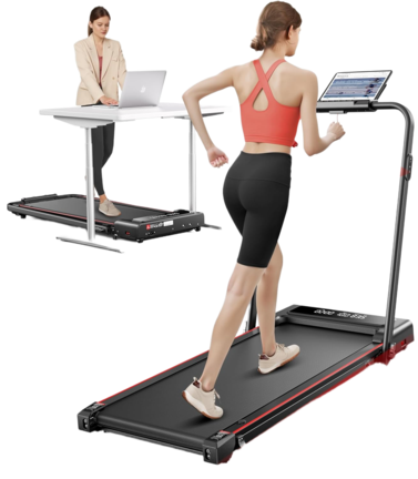 Compact Walking Pad Topoture 4 In 1 Foldable Walking Pad Treadmill with Incline and Handle Bar