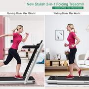 Image of GYMAX Walking Pad, 2.25HP Dual Display Foldable Treadmill for Home with Remote