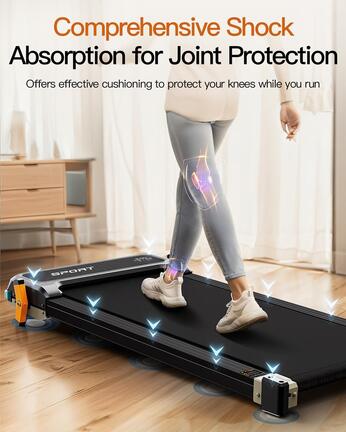 FUNRAY Versatile Walking Pad Treadmill with Incline - Dual-Sided Under Desk Treadmill with Foot Massage