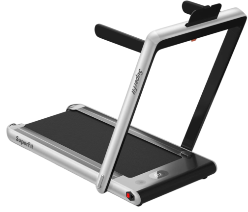 Compact and Portable GYMAX Walking Pad, 2.25HP Dual Display Foldable Treadmill for Home with Remote