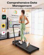 Image of UREVO Smart 2-in-1 Folding Treadmill, Compact Walking Pad with Safety Handle, Plug and Play, Dual LED Display