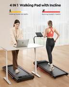 Image of Topoture 4 In 1 Foldable Walking Pad Treadmill with Incline and Handle Bar
