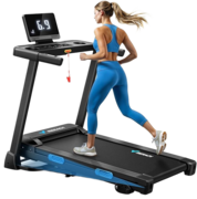 Image of MERACH Foldable Treadmill with Incline, 7.5MPH Quiet Treadmills for Home, Heart Rate Monitoring, 300LBS Capacity