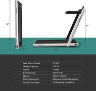 Image of GYMAX Walking Pad, 2.25HP Dual Display Foldable Treadmill for Home with Remote