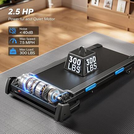 MERACH Foldable Treadmill with Incline, 7.5MPH Quiet Treadmills for Home, Heart Rate Monitoring, 300LBS Capacity