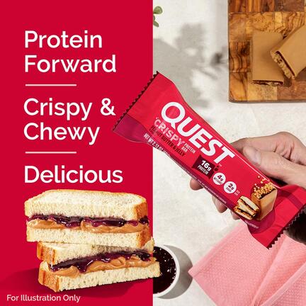 Image of Quest Crispy Protein Bar - Peanut Butter and Jelly Flavor
