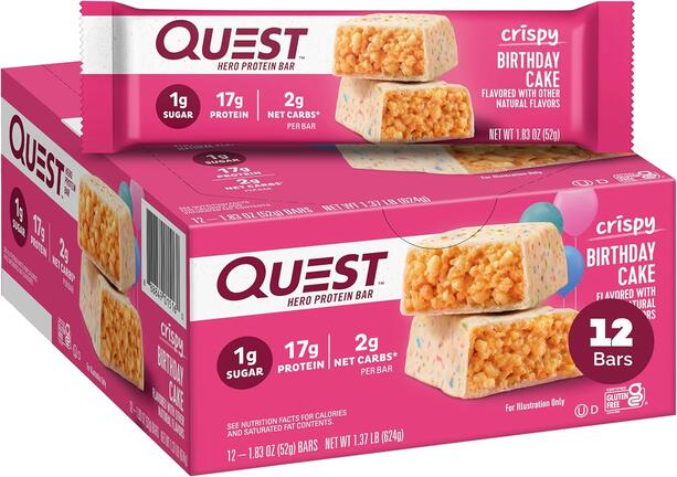 Image of Quest Crispy Protein Bar - Birthday Cake Flavor