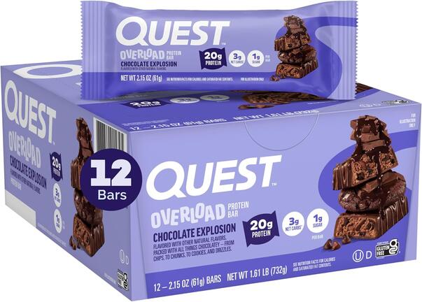 Image of Quest Overload Protein Bar - Chocolate Explosion Flavor