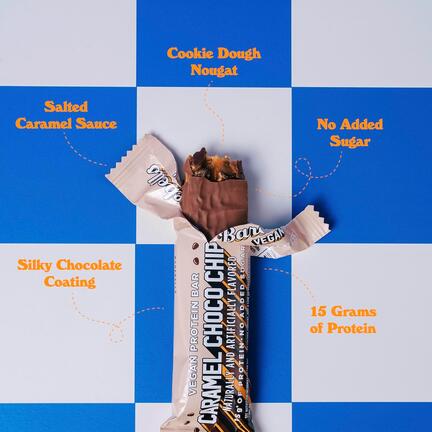 Image of Barebells Vegan Protein Bar – Caramel Choco Chip
